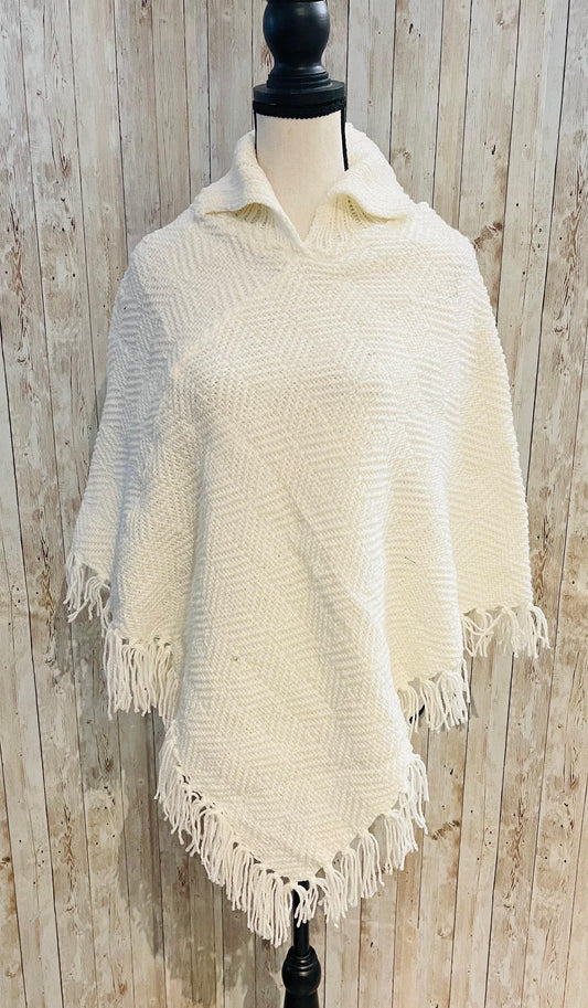 Mexican Artesenal MaГ±anita Poncho Jorongo de Estambre Mexicana Artesanal Knit MaГ±anita