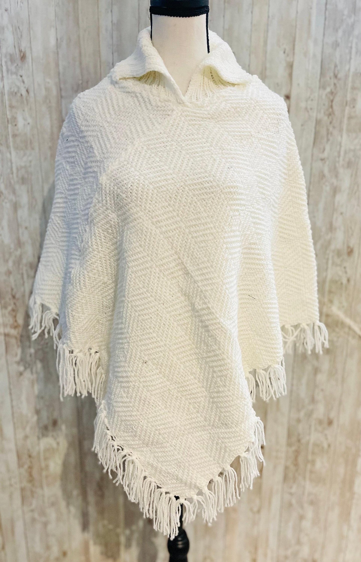 Mexican Artesenal MaГ±anita Poncho Jorongo de Estambre Mexicana Artesanal Knit MaГ±anita