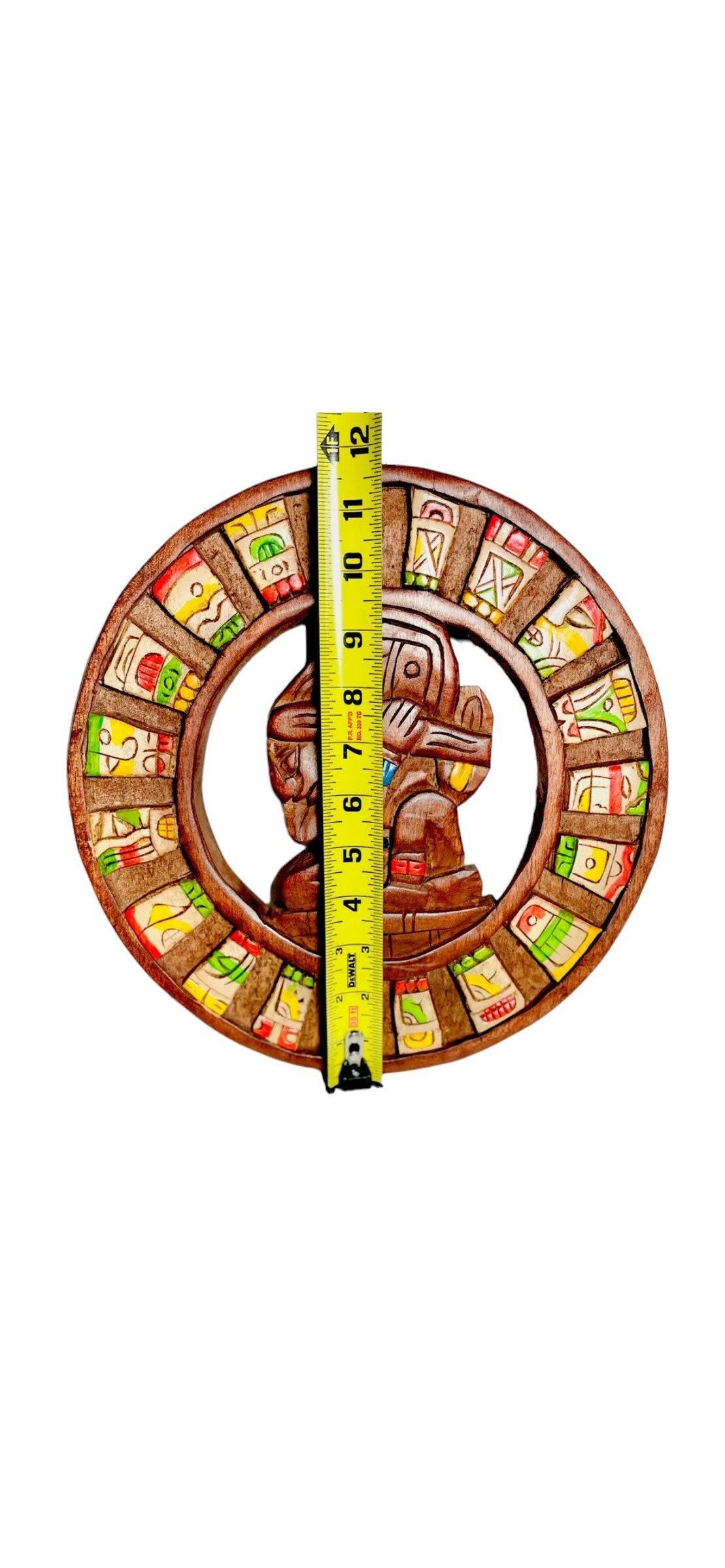 Wood Aztec Calendar Mexican Wall Art Artesanias Mexicanas Calendario Azteca De Madera