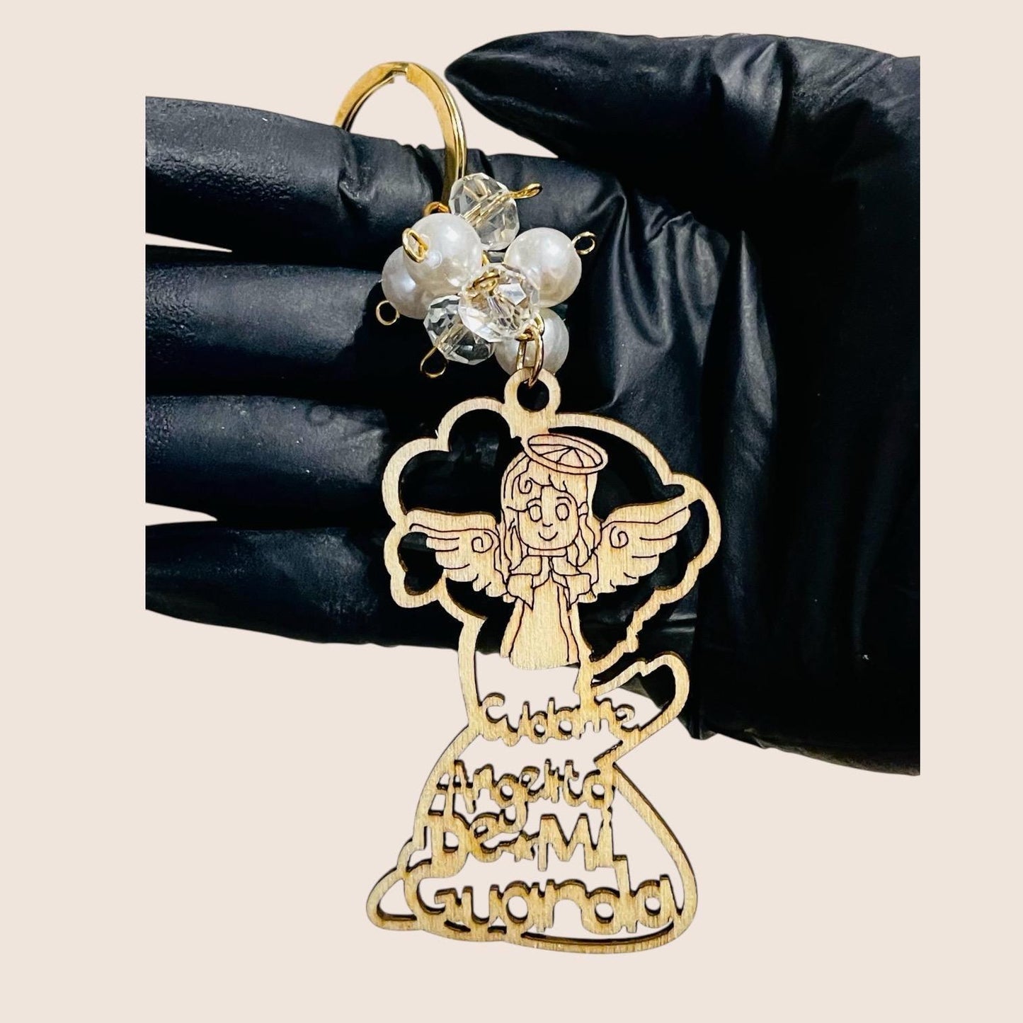 4 Mexican Wood Keychains 4 Llaveros Mexicanos Angel de mi Guarda, Dios te Salve Maria Virgen Maria Escoje 4 de tu Eleccion
