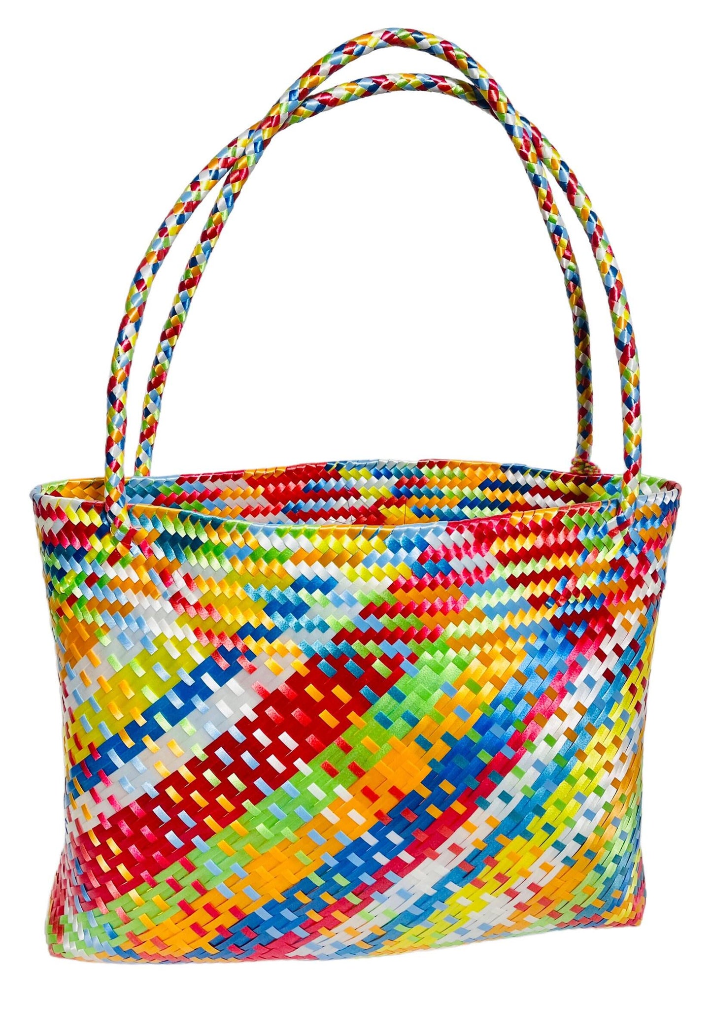 Hamsa Evil Eye Hand Woven Plastic Tote Bolsa Mexicana Artesenal Hamsa Mal De Ojo