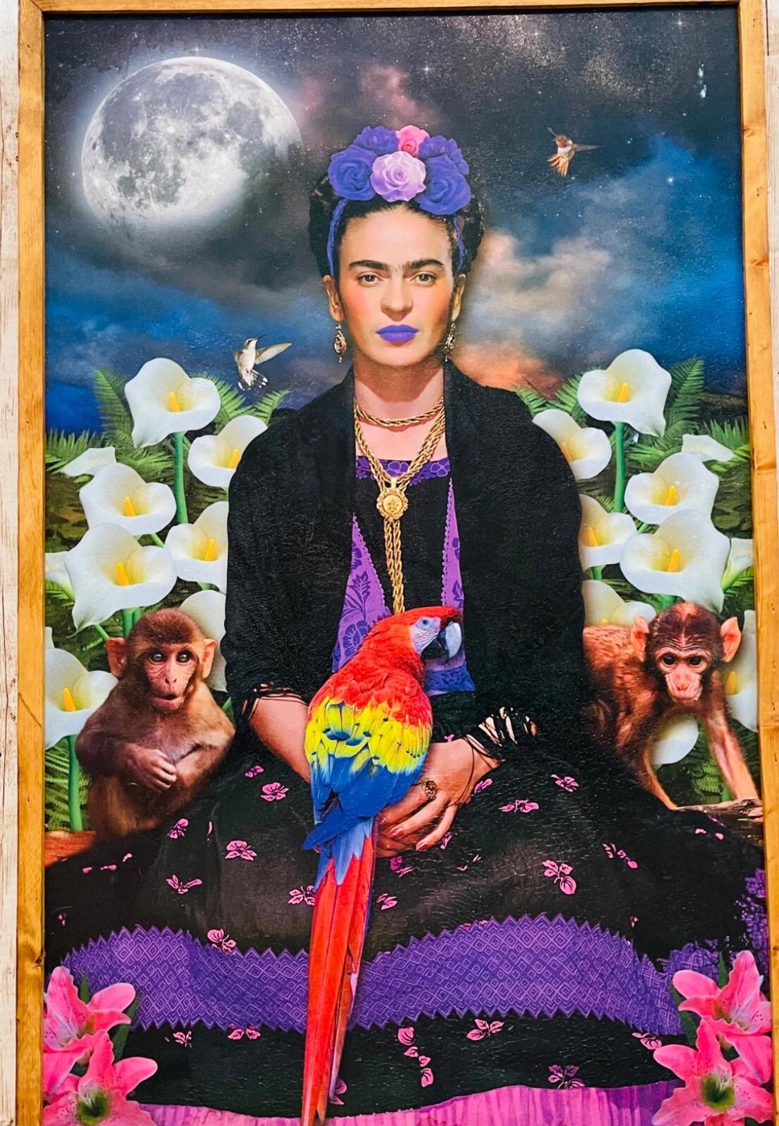 Mexican Artesanal Frida Kahlo Wood Frame Cuadro Artesanal Madera De Frida Kahlo