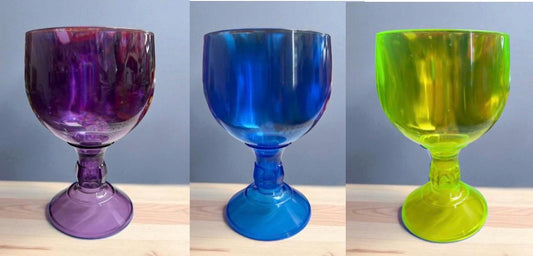 Set of 3 Plastic Goblet Cups for Drinks or Snscks Juego de 3 Copas de Plastico para Botanas oh Bebidas