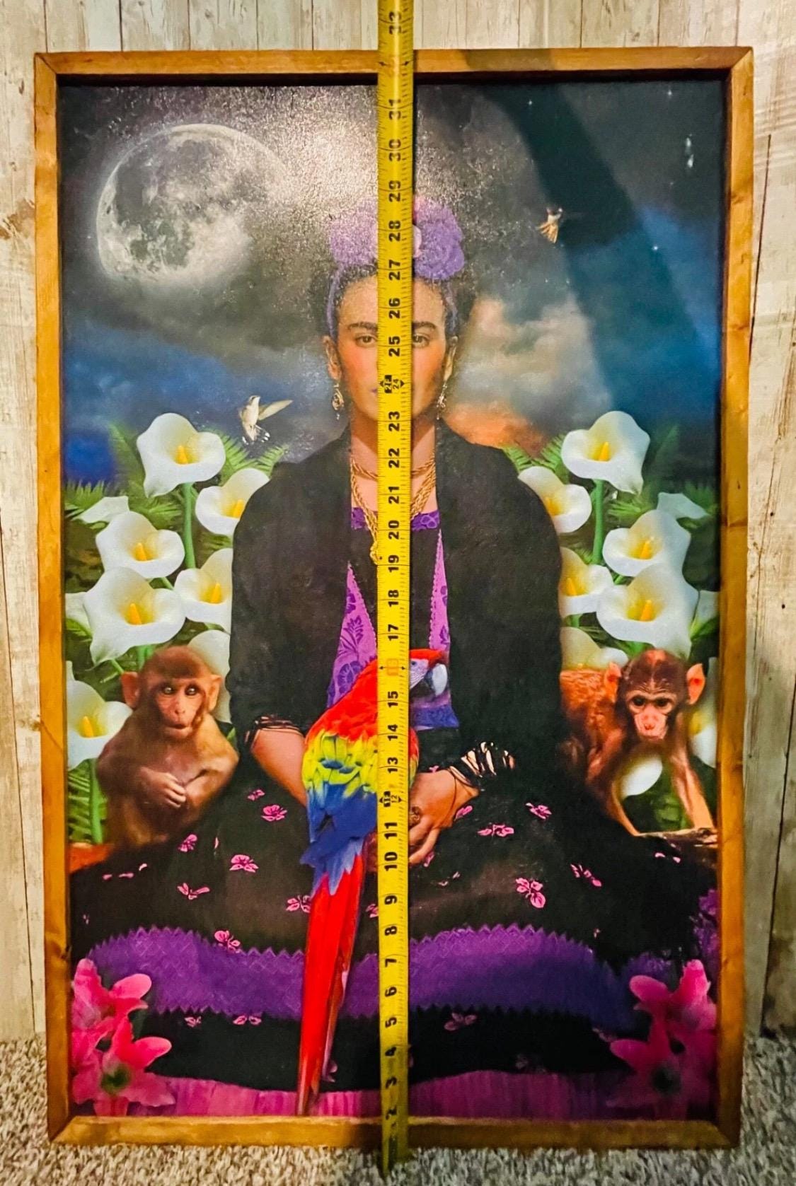 Mexican Artesanal Frida Kahlo Wood Frame Cuadro Artesanal Madera De Frida Kahlo