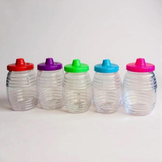 24 Vitroleros with Straw Lid Holes 16 oz 24 Vitroleros con Ollo para Popote