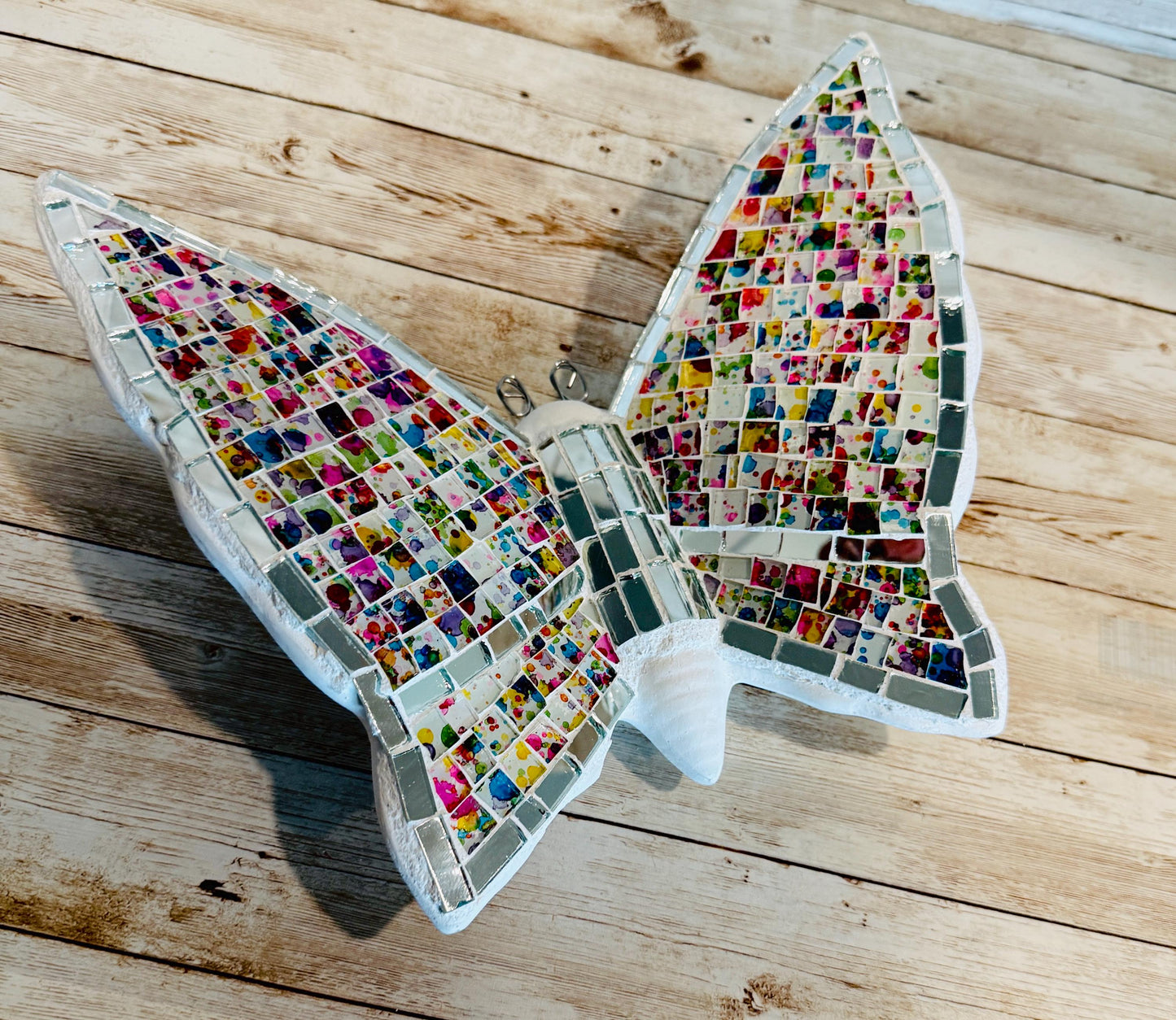 2 Handmade Mosaic Butterfly Wallart Decoration 2 Mariposas de Mosaico Mexicana Decoración para Hogar y Jardin