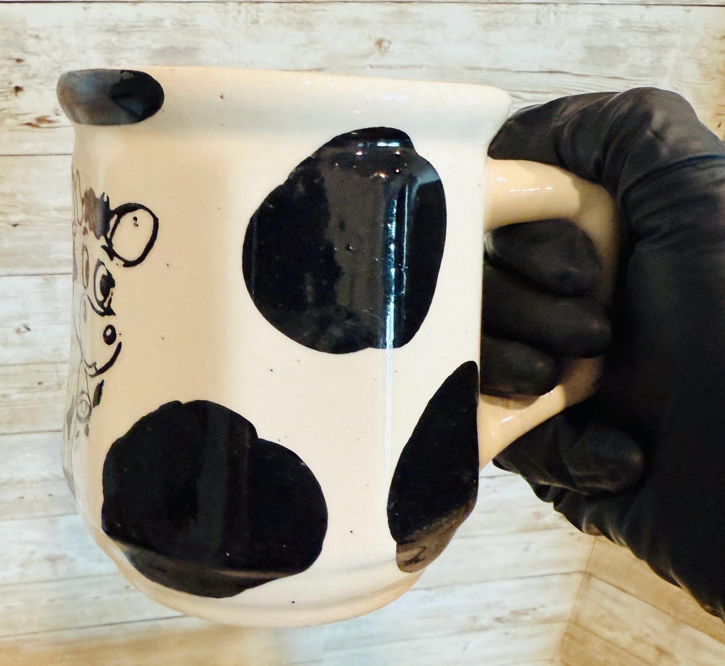 Set of 5 Mexican Cow Print Ceramic Coffee Mugs Rustic Farmhouse Decor 5 Tazas Mexicanas con DiseГ±o de Vaca