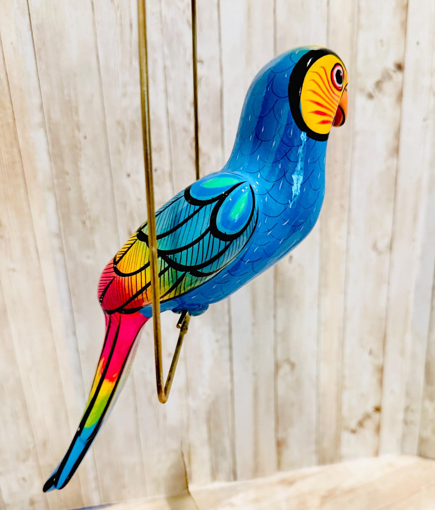 Hanging Exotic Bird in Ring Mexican Pottery Ceramic Pajaro De CerГЎmica