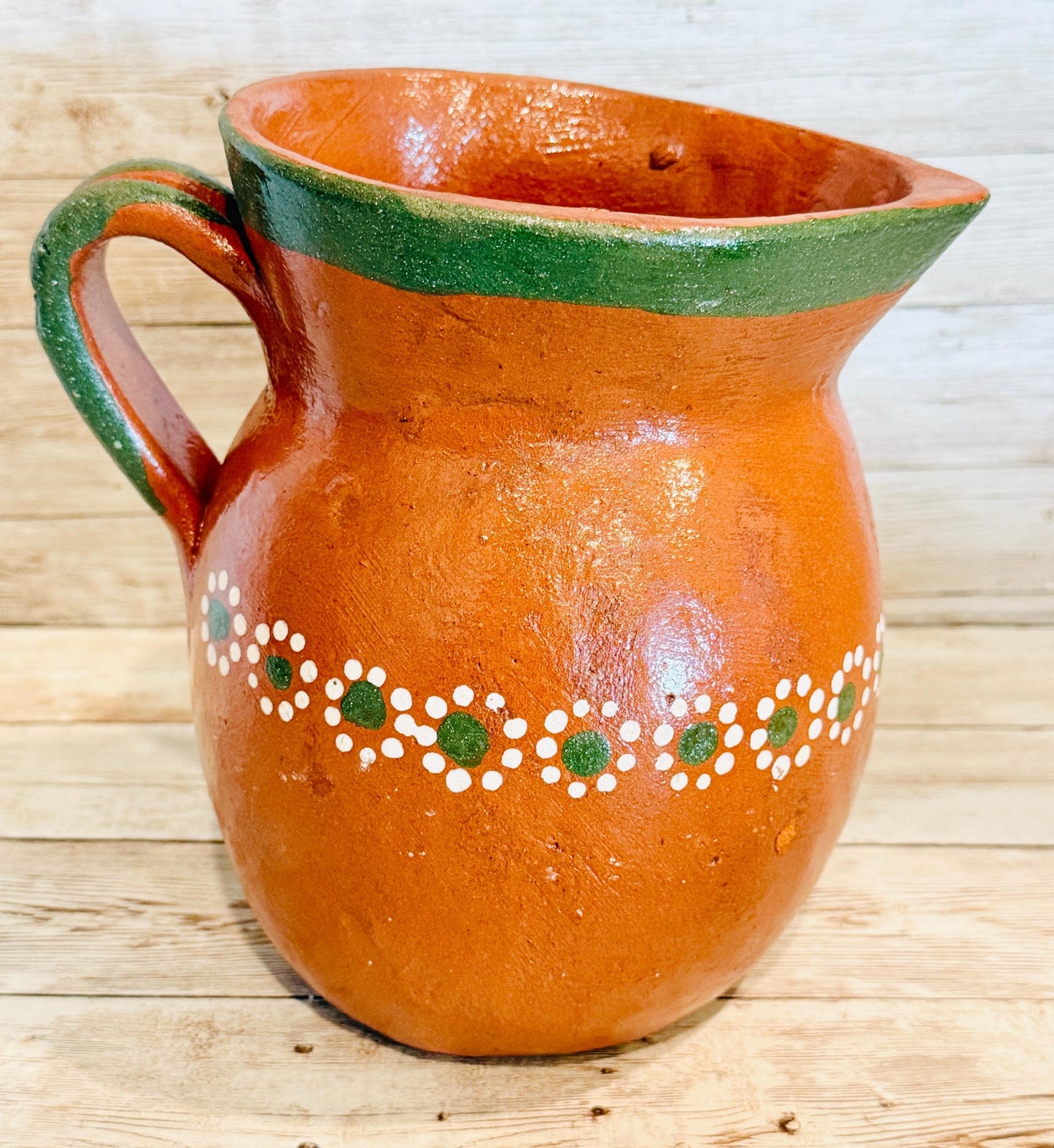 Mexican Terra Cota Pottery Set Coffee/Tea Pitcher with 2 Cups Set de Barro Artesanal Mexicano Jarro con 2 Tazas