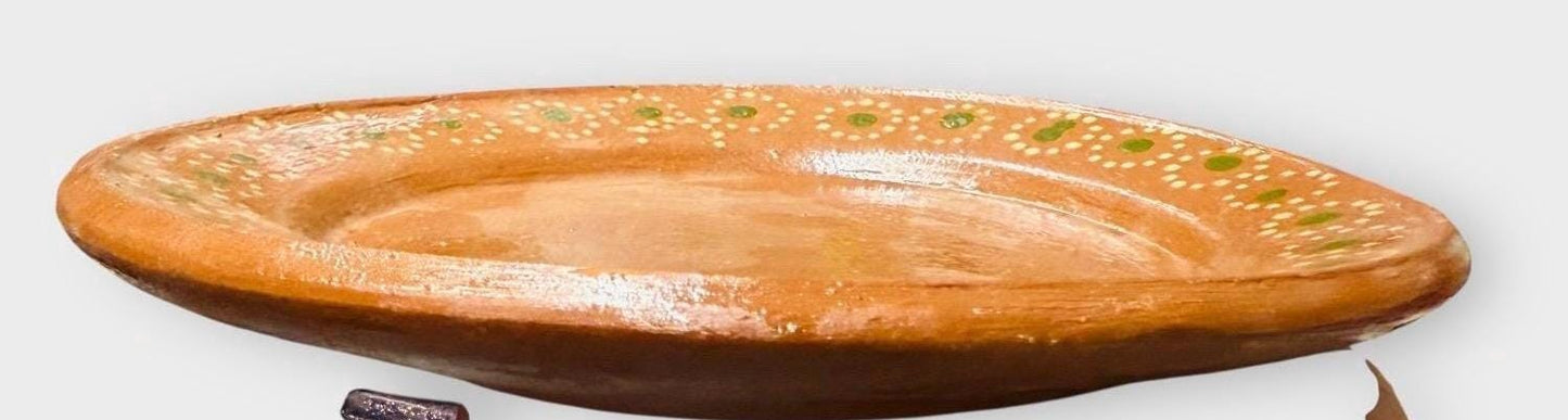 Mexican Terra Cota Round Plates Platos Redondos Mexicanos De Barro Artesanales
