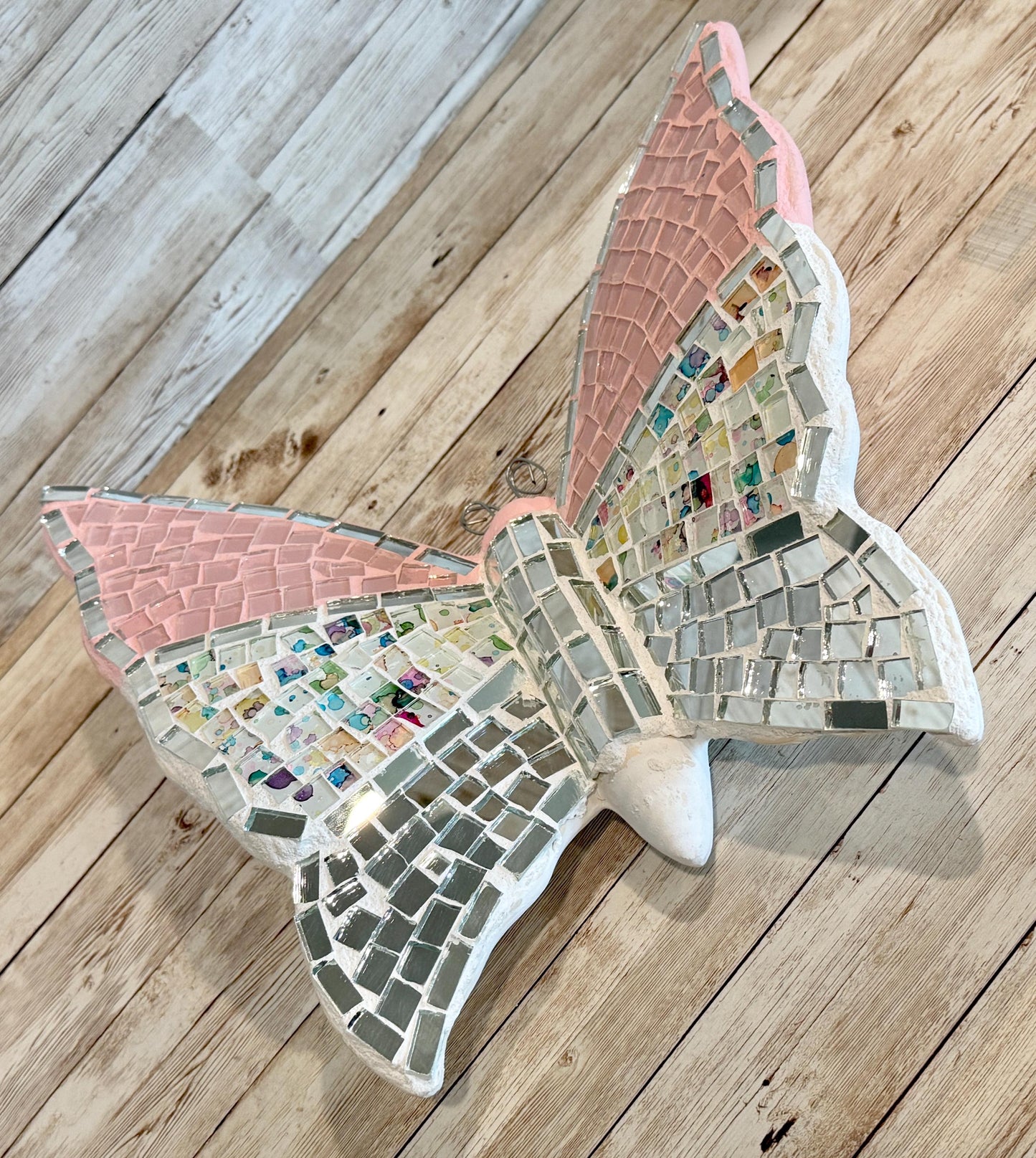 Handmade Mosaic Butterfly Pink Wallart Decoration Mariposa de Mosaico Mexicana DecoraciГіn para Hogar y Jardin
