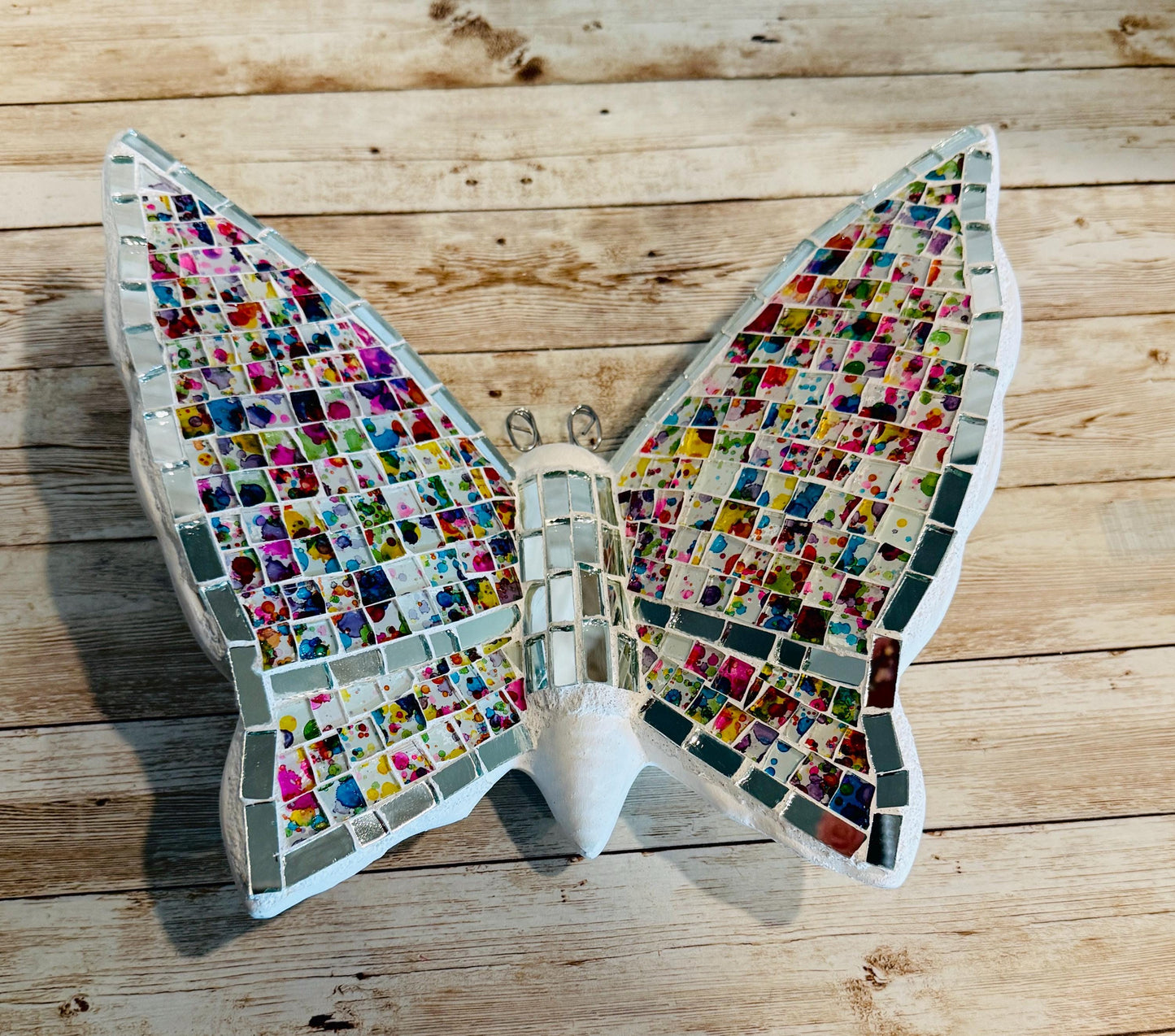 2 Handmade Mosaic Butterfly Wallart Decoration 2 Mariposas de Mosaico Mexicana Decoración para Hogar y Jardin