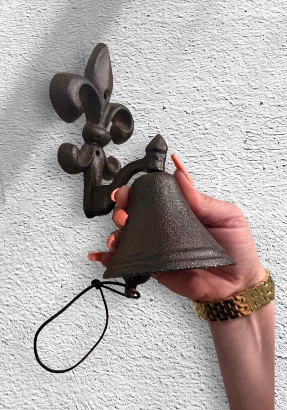 Rustic Vintage Cast Iron Wall Bell Farmhouse Door Bell Outdoor Garden Bell Campana de Hierro Fundido para Pared