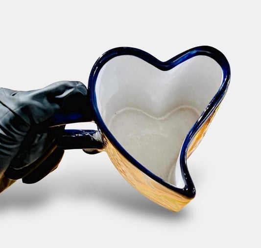 Mexican Talavera Heart Shaped Cup Taza de Talavera Mexicana de Forma en Corazon