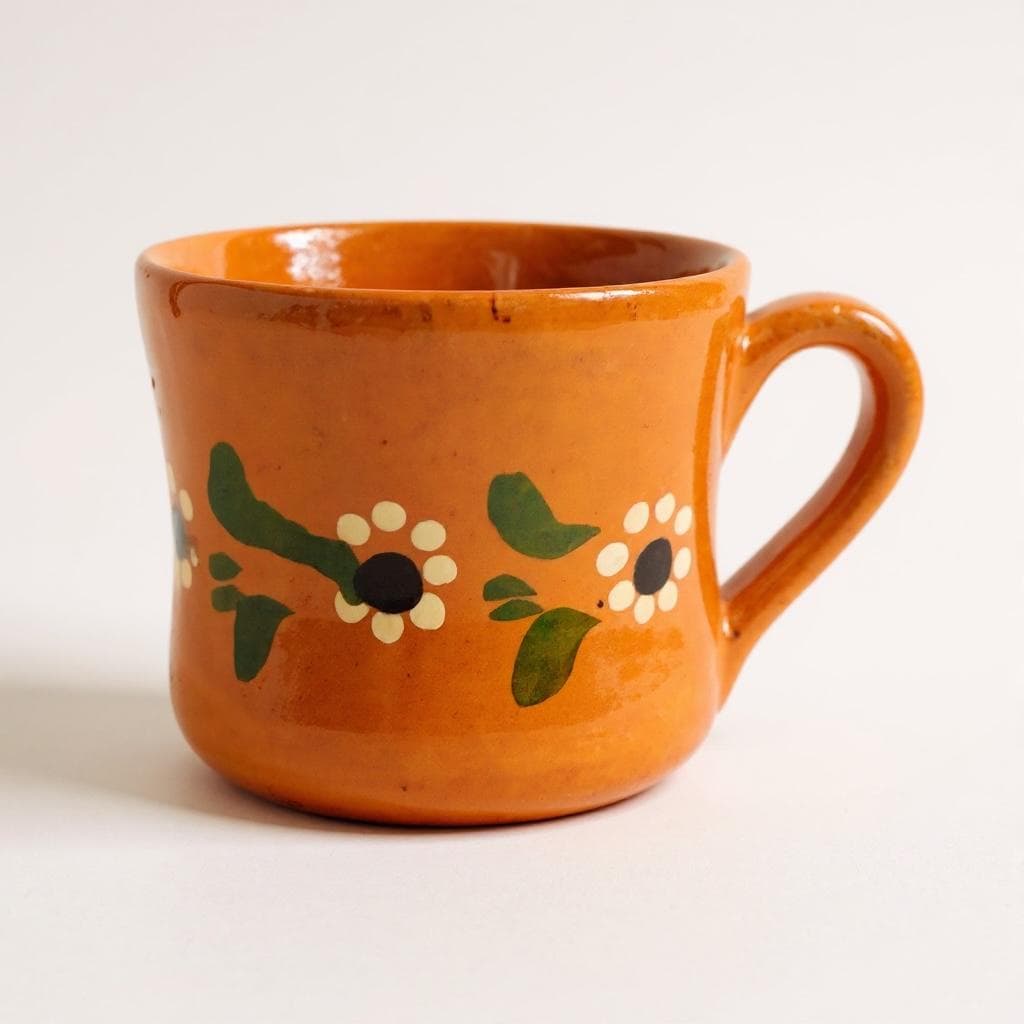 Terra Cotta Mexican Art Pottery Coffee Tea Pitcher Set With 4 Mugs 4 Plates Jarra D Barro Cafetera Artesanal Mexicana con 4 tazas y 4 Platos