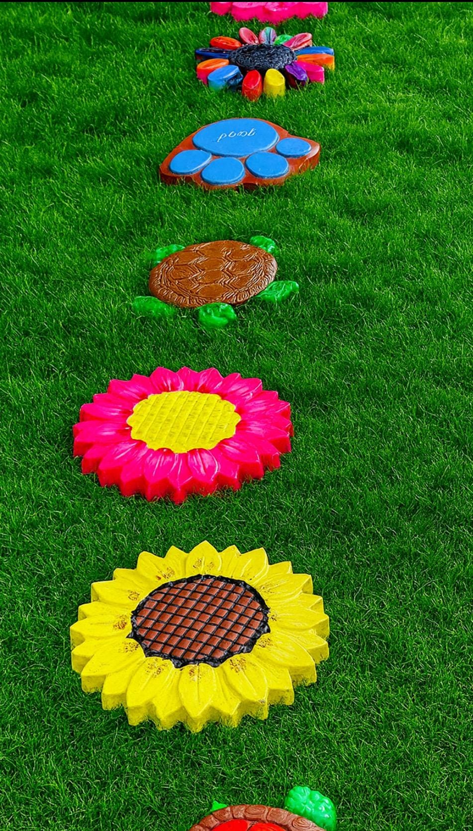 Bundle Set of 2 Garden Paws Stepping Stone Garden Pathway Stepping Stone Outdoor Yard Decoration Cement Paver Lawn and Patio Ornament