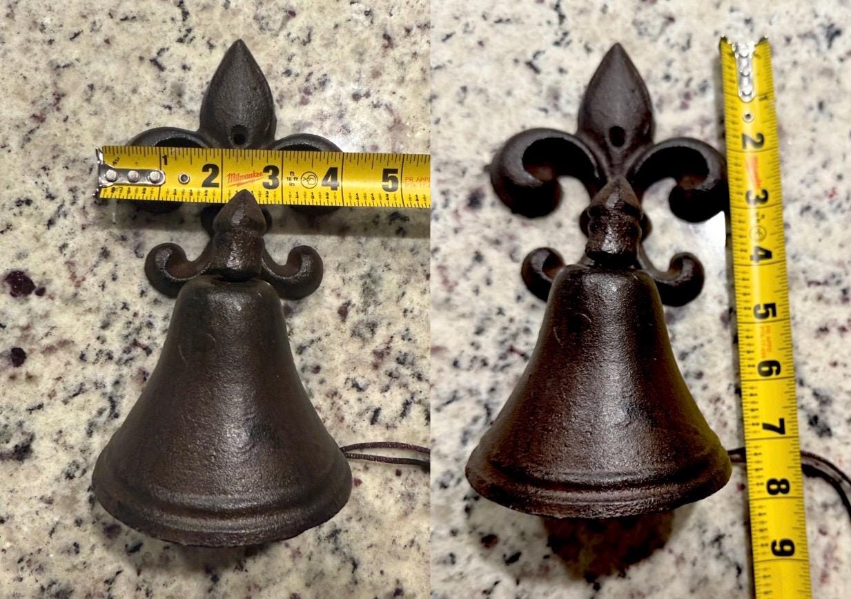Rustic Vintage Cast Iron Wall Bell Farmhouse Door Bell Outdoor Garden Bell Campana de Hierro Fundido para Pared