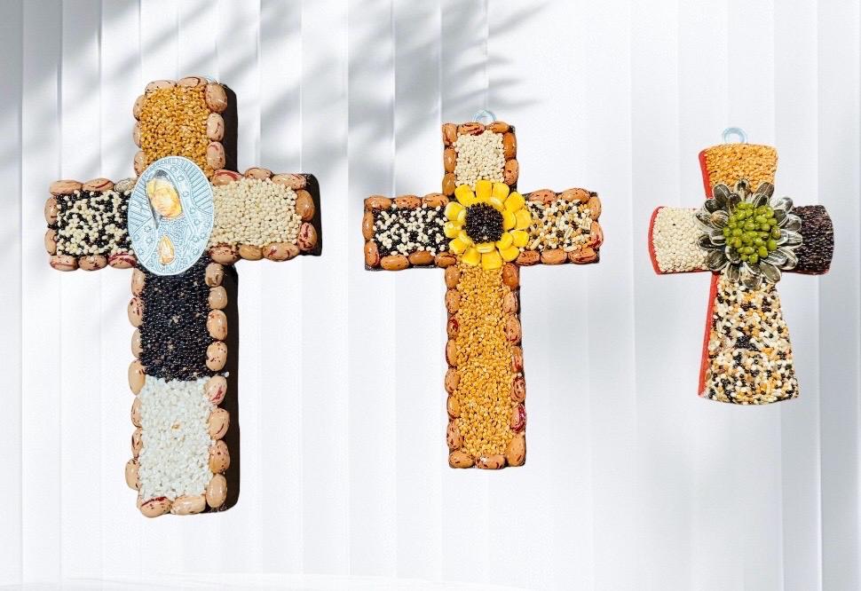 3x Mexican Abundance Prosperity Seed Crosses Mexican Spiritual Art 3 Cruzes Mexicanas para Abundancia Prosperidad