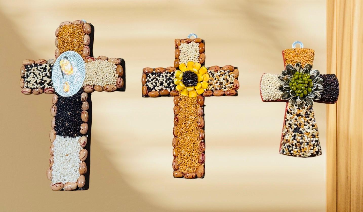3x Mexican Abundance Prosperity Seed Crosses Mexican Spiritual Art 3 Cruzes Mexicanas para Abundancia Prosperidad