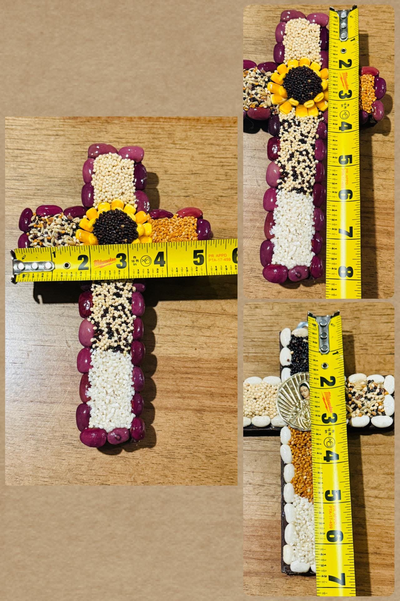 3x Mexican Abundance Prosperity Seed Crosses Mexican Spiritual Art 3 Cruzes Mexicanas para Abundancia Prosperidad