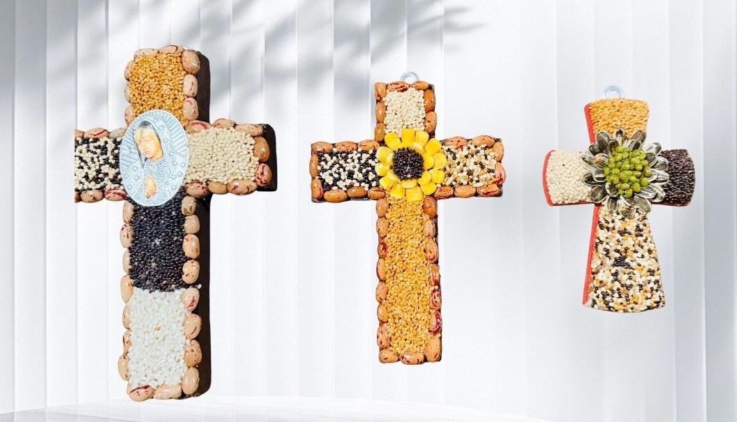 3x Mexican Abundance Prosperity Seed Crosses Mexican Spiritual Art 3 Cruzes Mexicanas para Abundancia Prosperidad