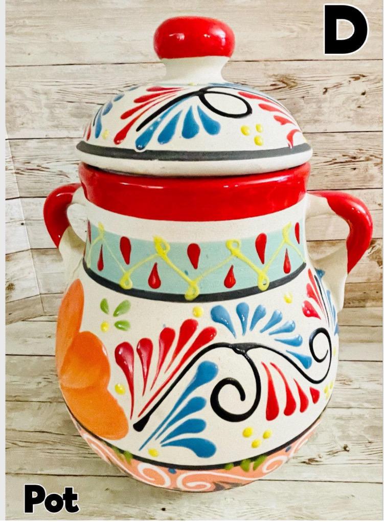 Olla de Barro Frijolera con Tapa Clay Pot with lid Fits Up To 1 Kg Terracota Pot
