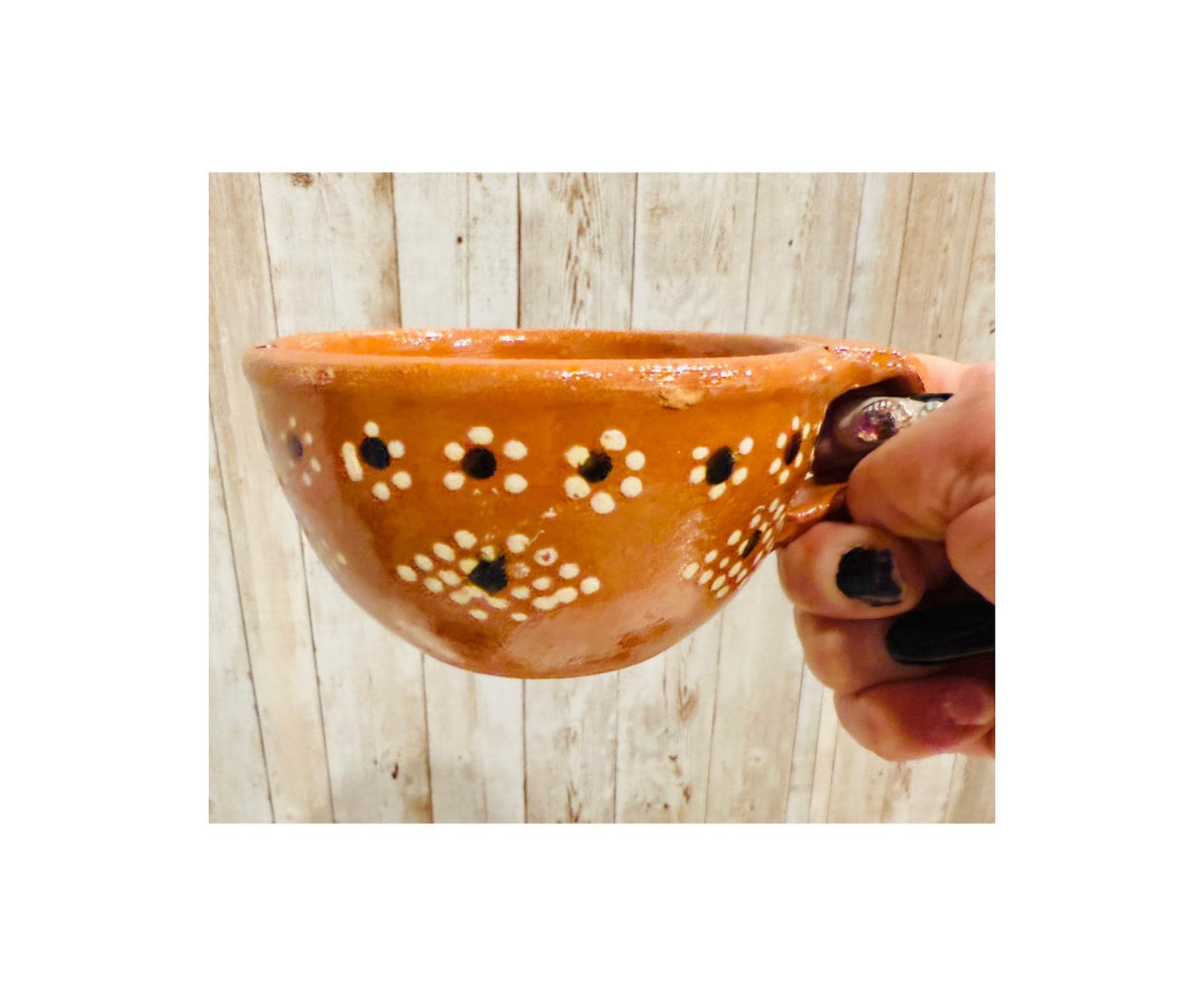 Terra Cotta Mexican Art Pottery Coffee or Tea Cups with Plates Tazas de Barro Artesanales Mexicana con su Platito
