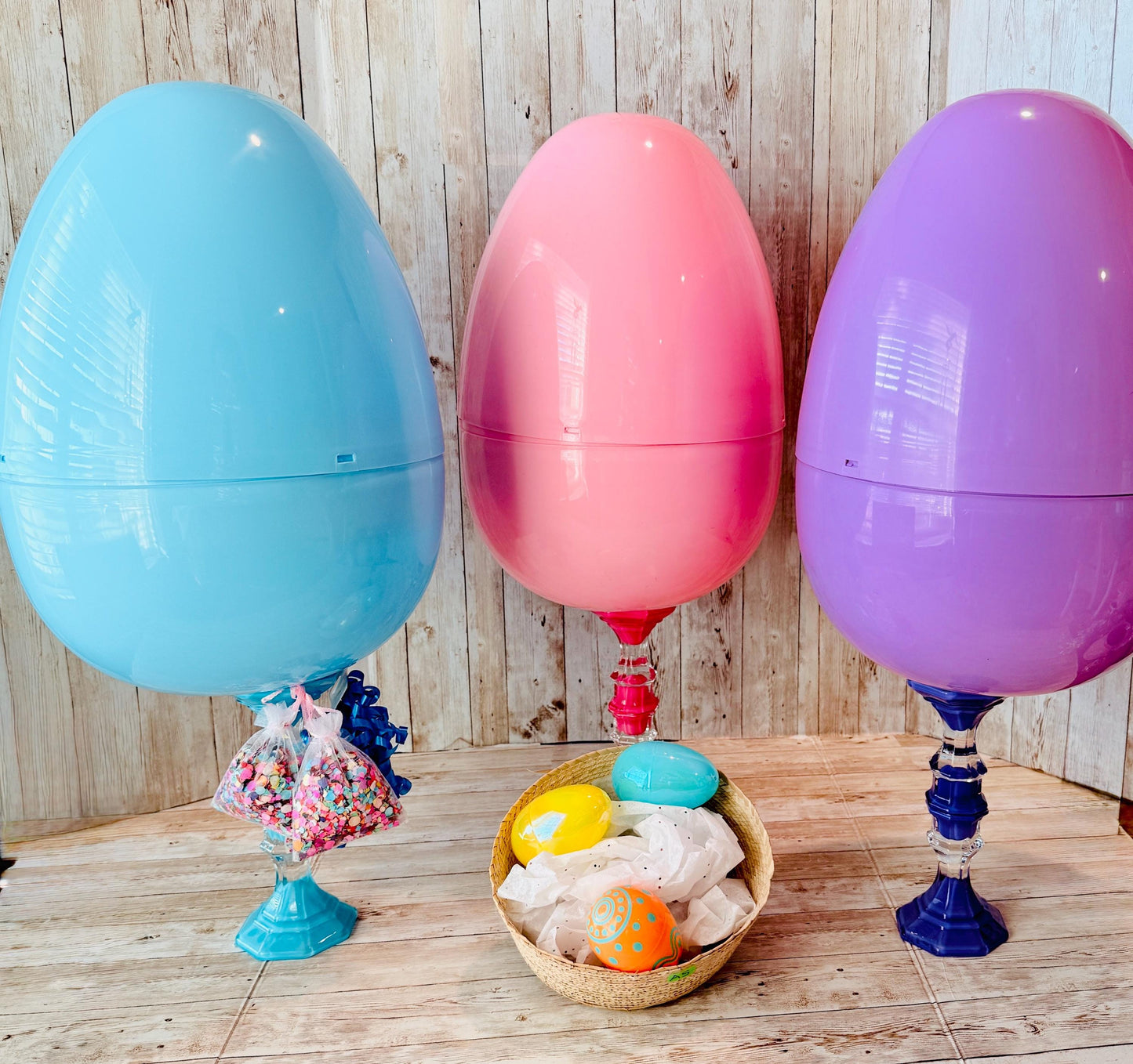 Personalized Large Easter Egg Candy/Gift Holder Basket with Lollipop Treat Containers Dulcero Personalizado de Pascua  Centro de Mesa