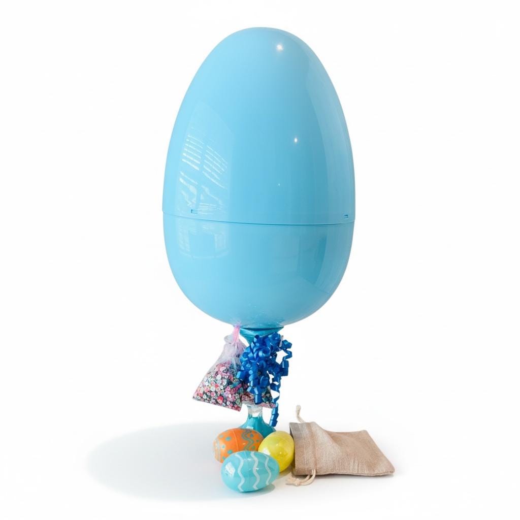 Personalized Large Easter Egg Candy/Gift Holder Basket with Stand Set de Pascua Personalizado con Nombre