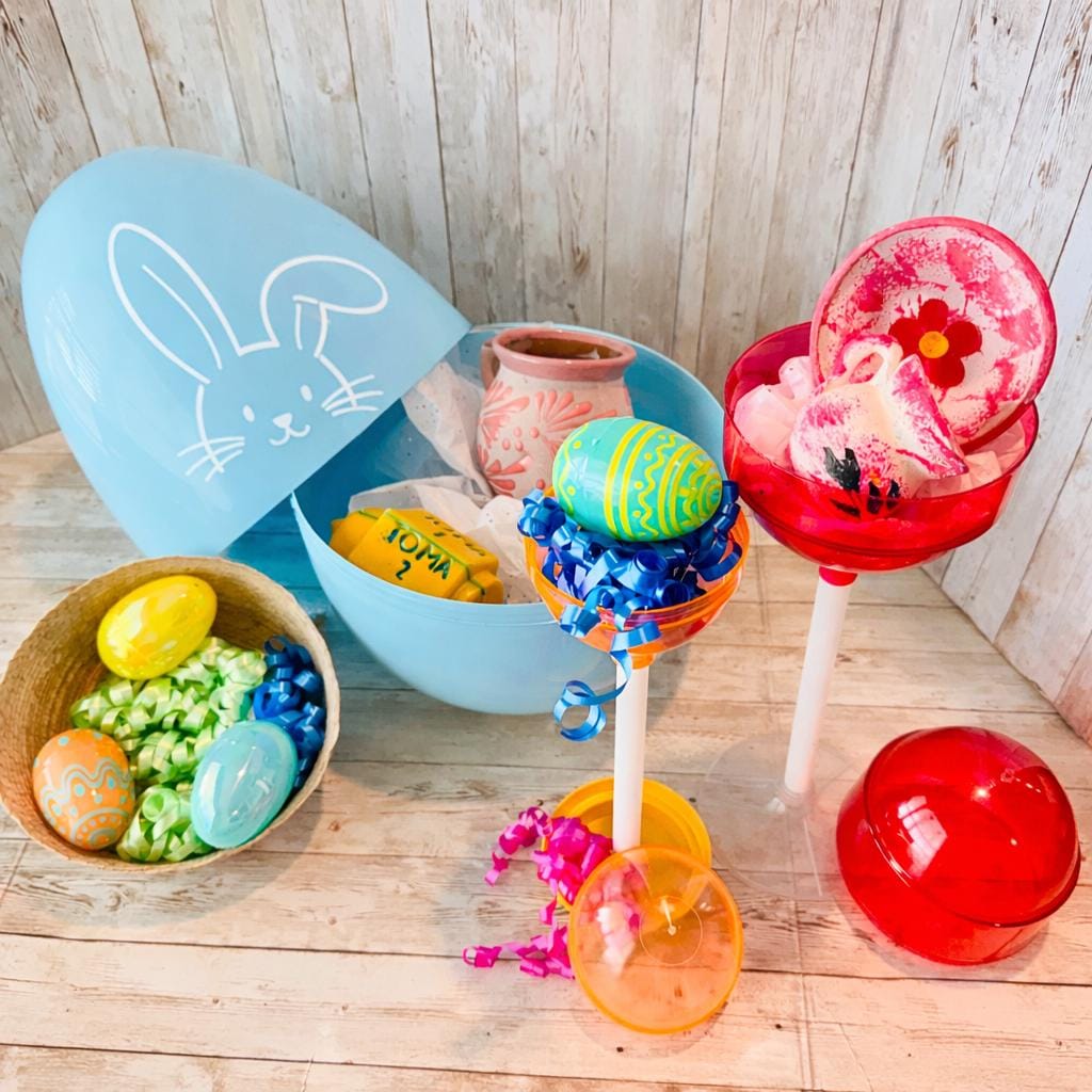 Personalized Large Easter Egg Candy/Gift Holder Basket with Stand Set de Pascua Personalizado con Nombre