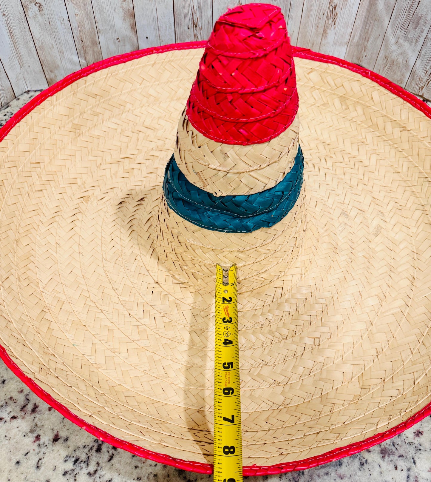 Mexican Extra Large Brim Straw Hat Sombrero Extra Grande Tradicional Mexicano de Palma