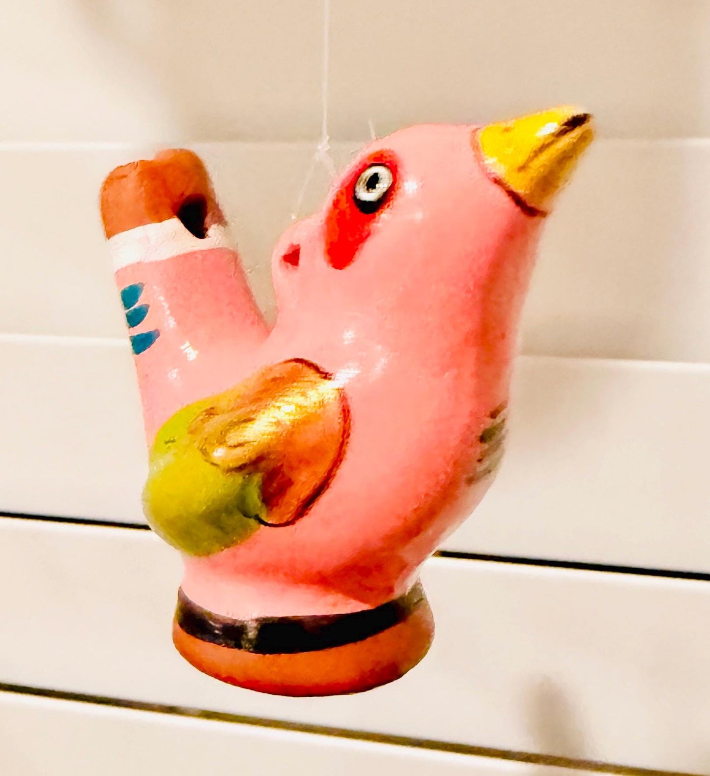 Mexican Ceramic Water Whistle Bird Silbato de Agua Ocarina Pajaro Mexicano Folk Art