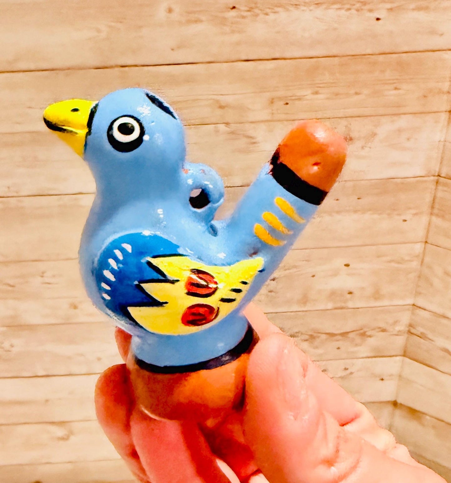 Mexican Ceramic Water Whistle Bird Silbato de Agua Ocarina Pajaro Mexicano Folk Art