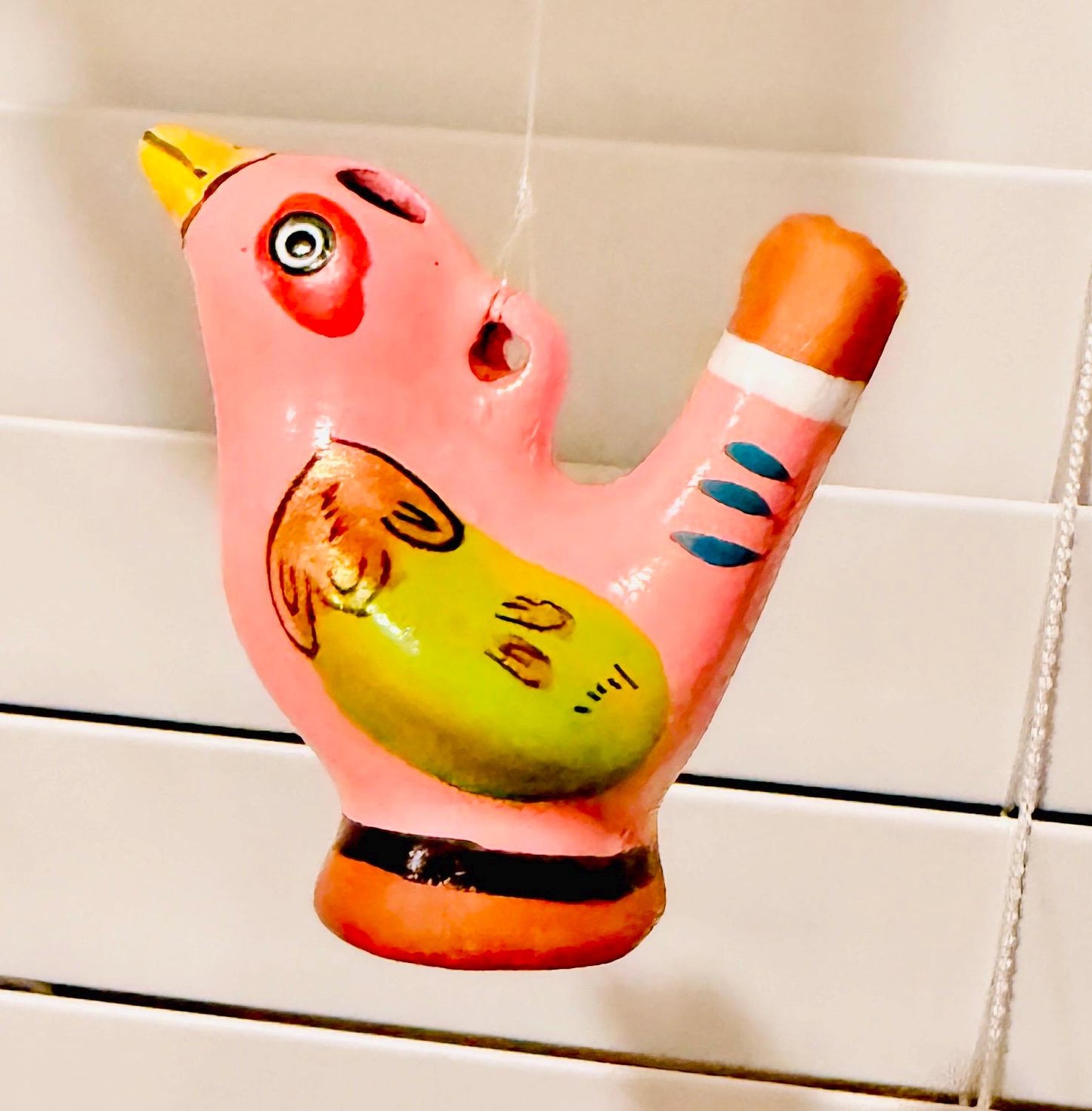 Mexican Ceramic Water Whistle Bird Silbato de Agua Ocarina Pajaro Mexicano Folk Art