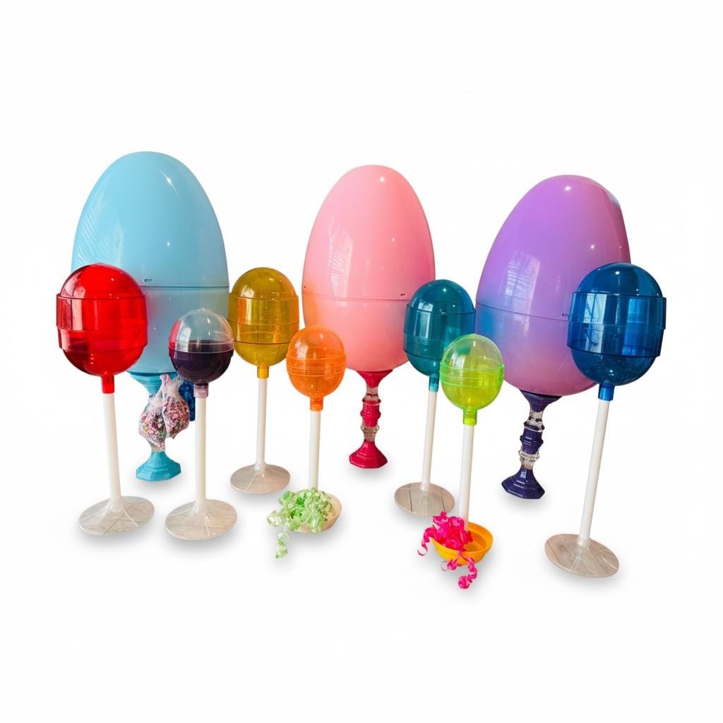 Personalized Large Easter Egg Candy/Gift Holder Basket with Lollipop Treat Containers Dulcero Personalizado de Pascua  Centro de Mesa