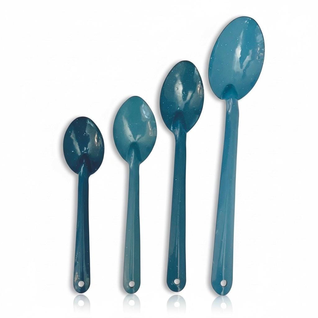 Mexican Enamelware Serving Spoons Cucharas de Peltre Mexicano para Servir