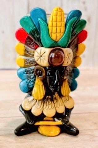 3 Mexican Ceramic Handcrafted Aztec Mayan Warrior Shot Glasses 3 Vasos Tequilero Mexicanos de Azteca Maya