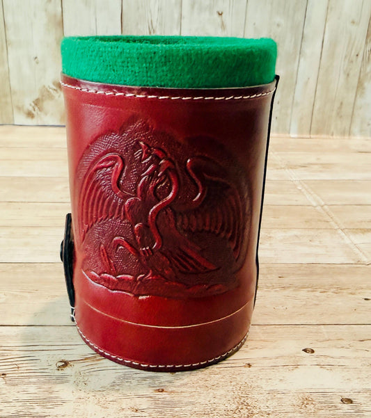 Cubilete Mexicano Mexican Poker Dice Cup Leather Engraved