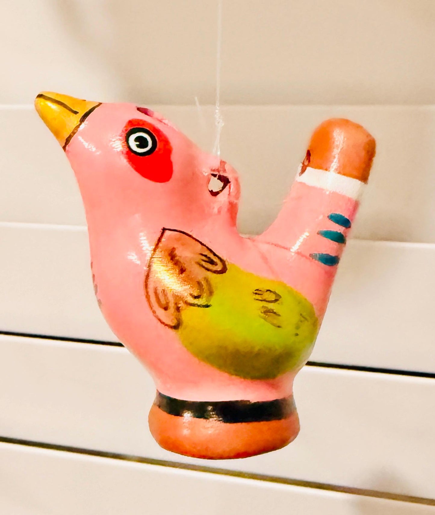 Mexican Ceramic Water Whistle Bird Silbato de Agua Ocarina Pajaro Mexicano Folk Art