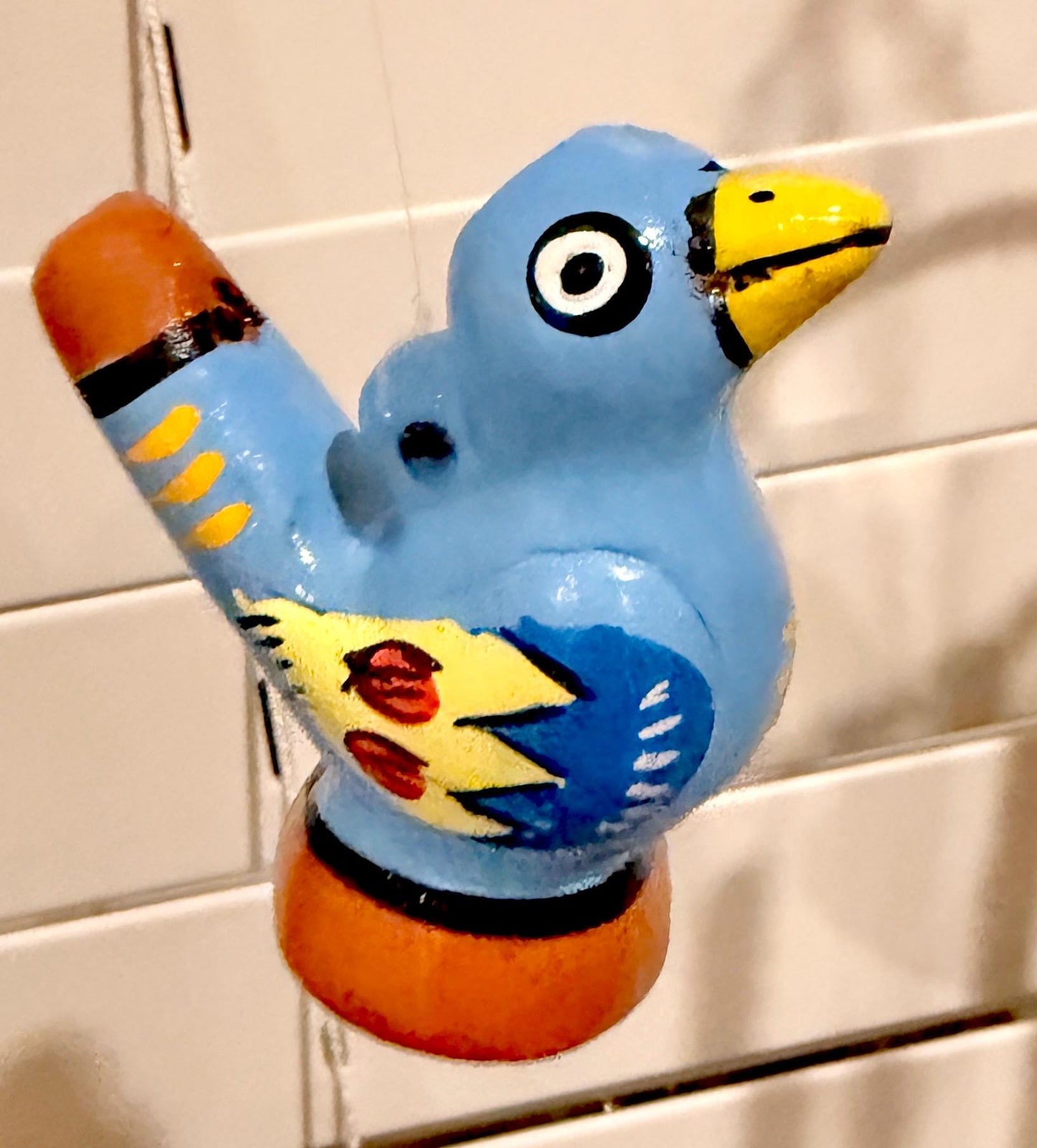 Mexican Ceramic Water Whistle Bird Silbato de Agua Ocarina Pajaro Mexicano Folk Art