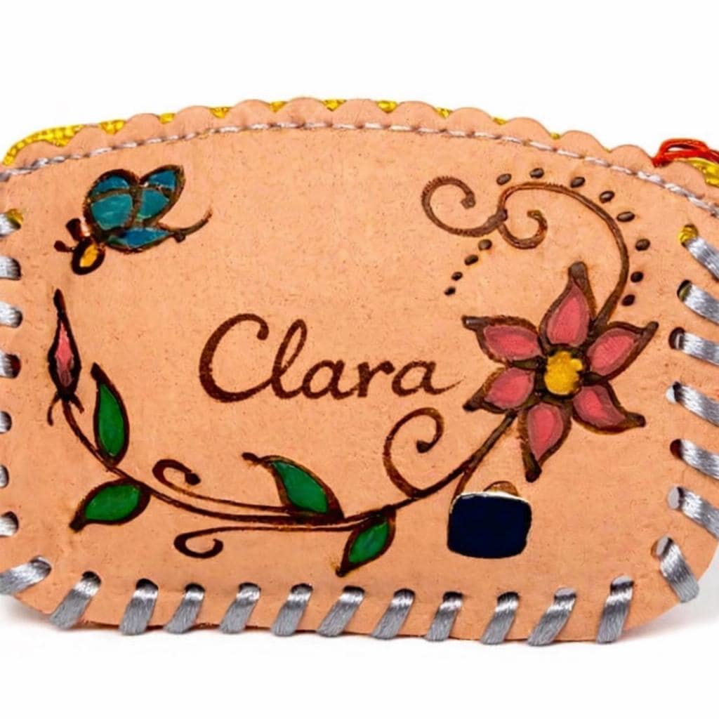 Mexican Custom Leather Name Coin Purse Choose Zipper Color Designs Vary Monedero Mexicano de Piel Artesanal Escoje Color de Cierre