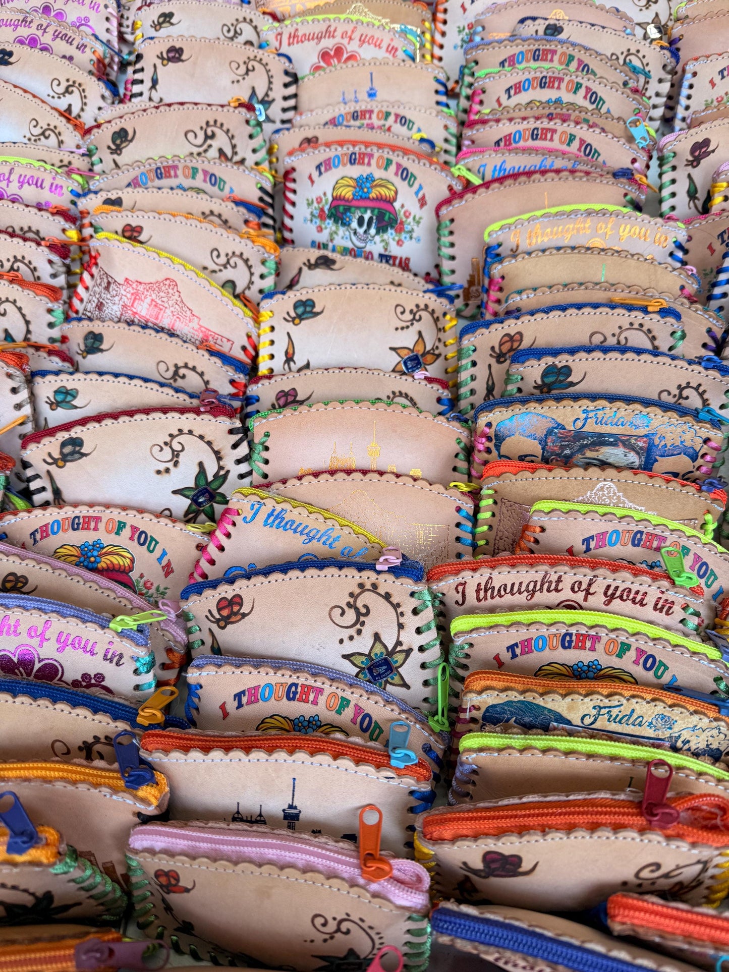 Mexican Custom Leather Name Coin Purse Choose Zipper Color Designs Vary Monedero Mexicano de Piel Artesanal Escoje Color de Cierre