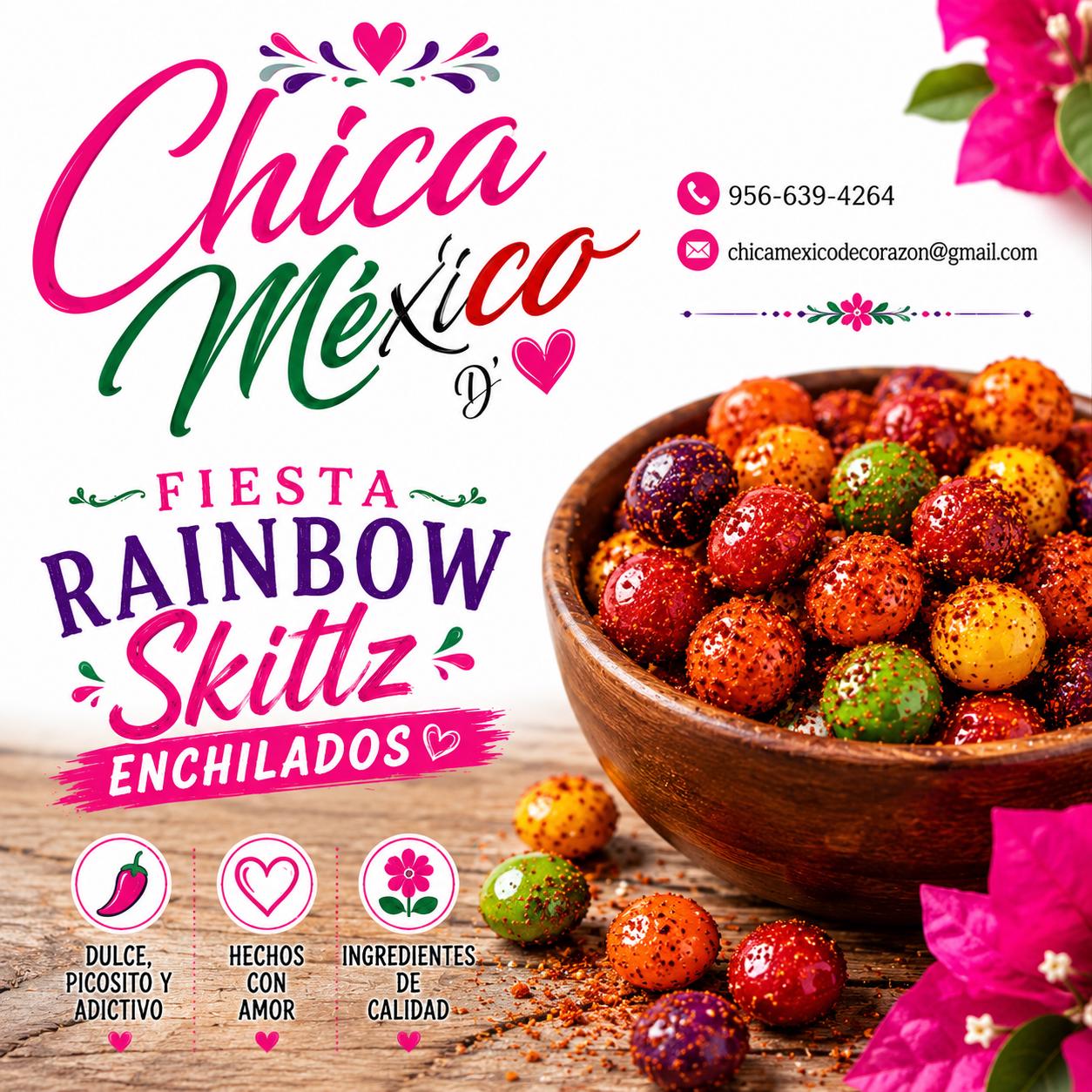 Fiesta Rainbow Skitlz Enchilados Dulces Enchilados Skitlz Picosito y Dulce
