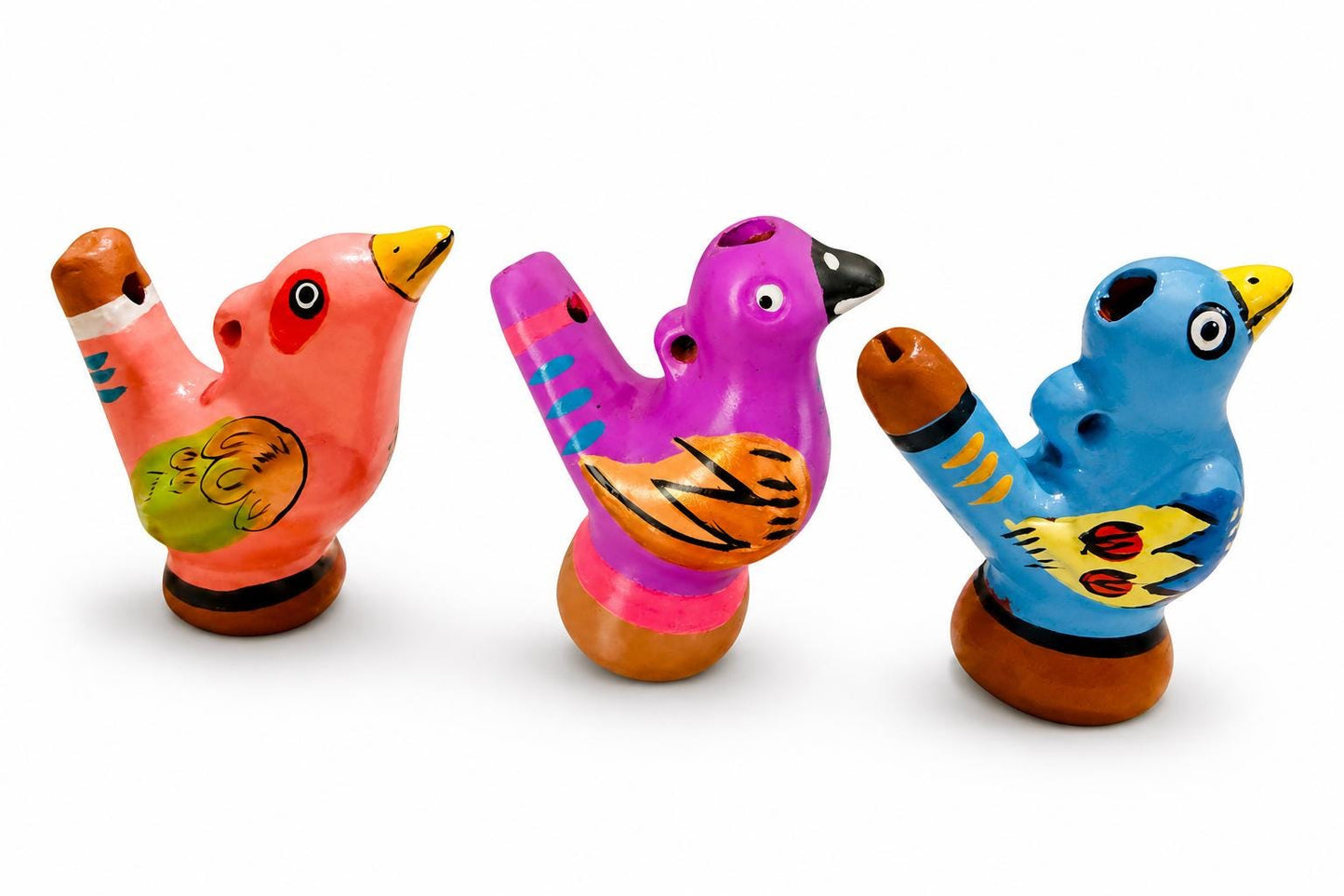Mexican Ceramic Water Whistle Bird Silbato de Agua Ocarina Pajaro Mexicano Folk Art