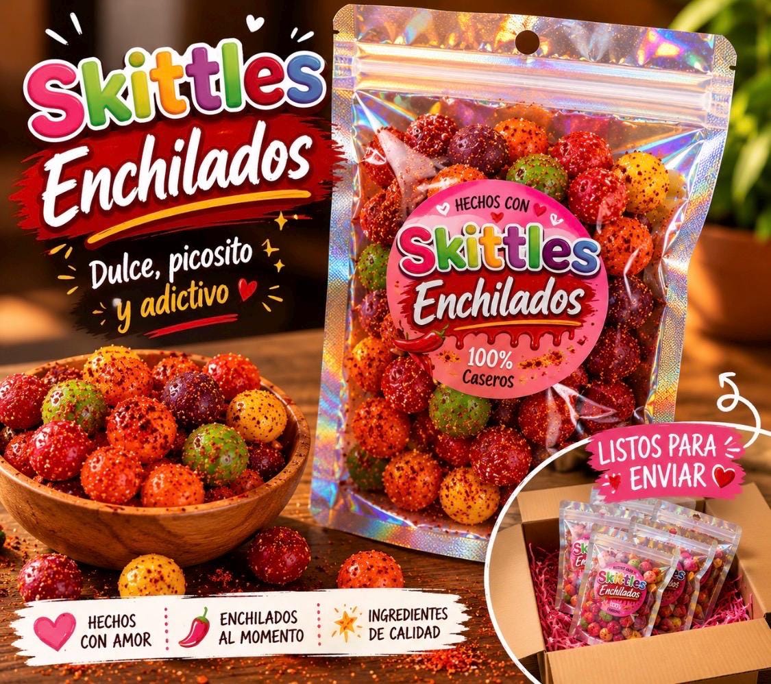 Fiesta Rainbow Skitlz Enchilados Dulces Enchilados Skitlz Picosito y Dulce