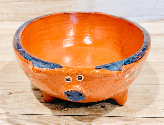Terra Cotta Mexican Pottery Salsa Pig Bowl Salsera de Barro Mexicana de Marranito