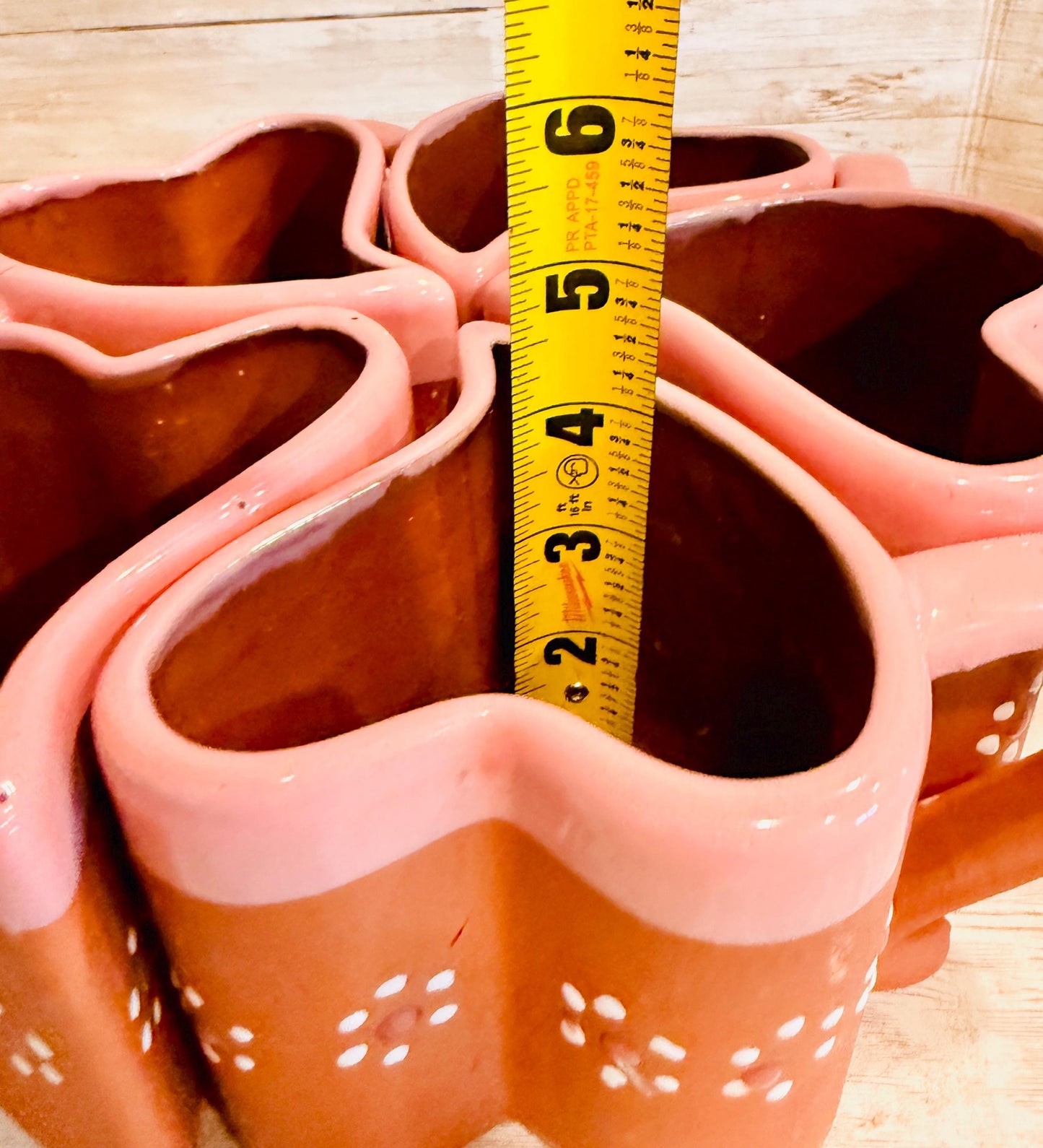 Mexican Terracota Heart Shaped Cups Tazas Mexicanas de Barro en Forma de Corazon