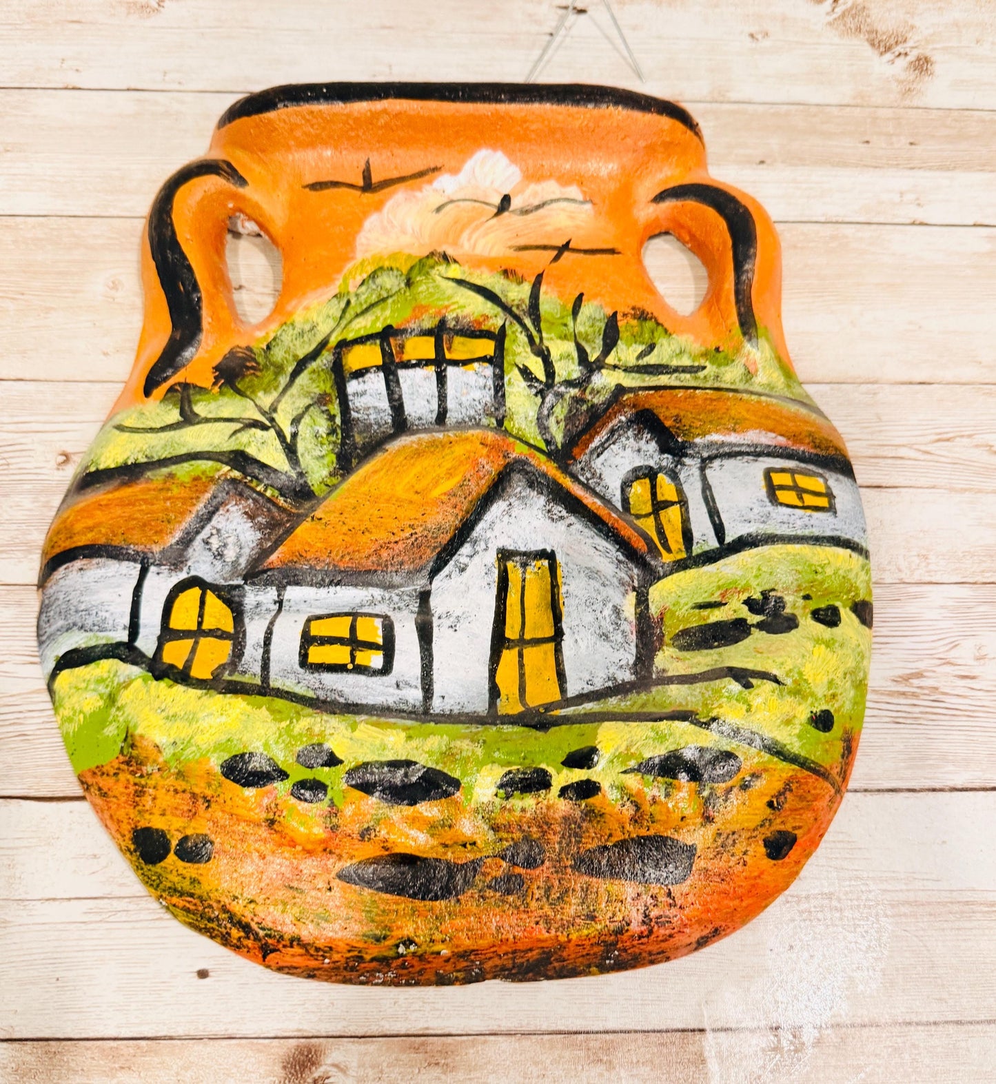Mexican Terracota Home Wall Decor Jarron de Barro Decoracion Colgante