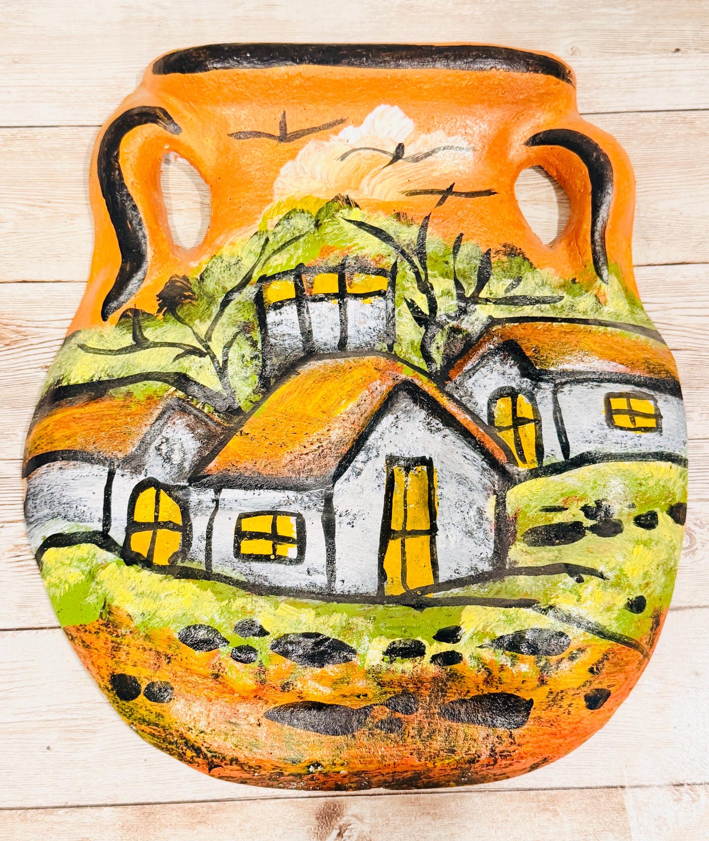 Mexican Terracota Home Wall Decor Jarron de Barro Decoracion Colgante