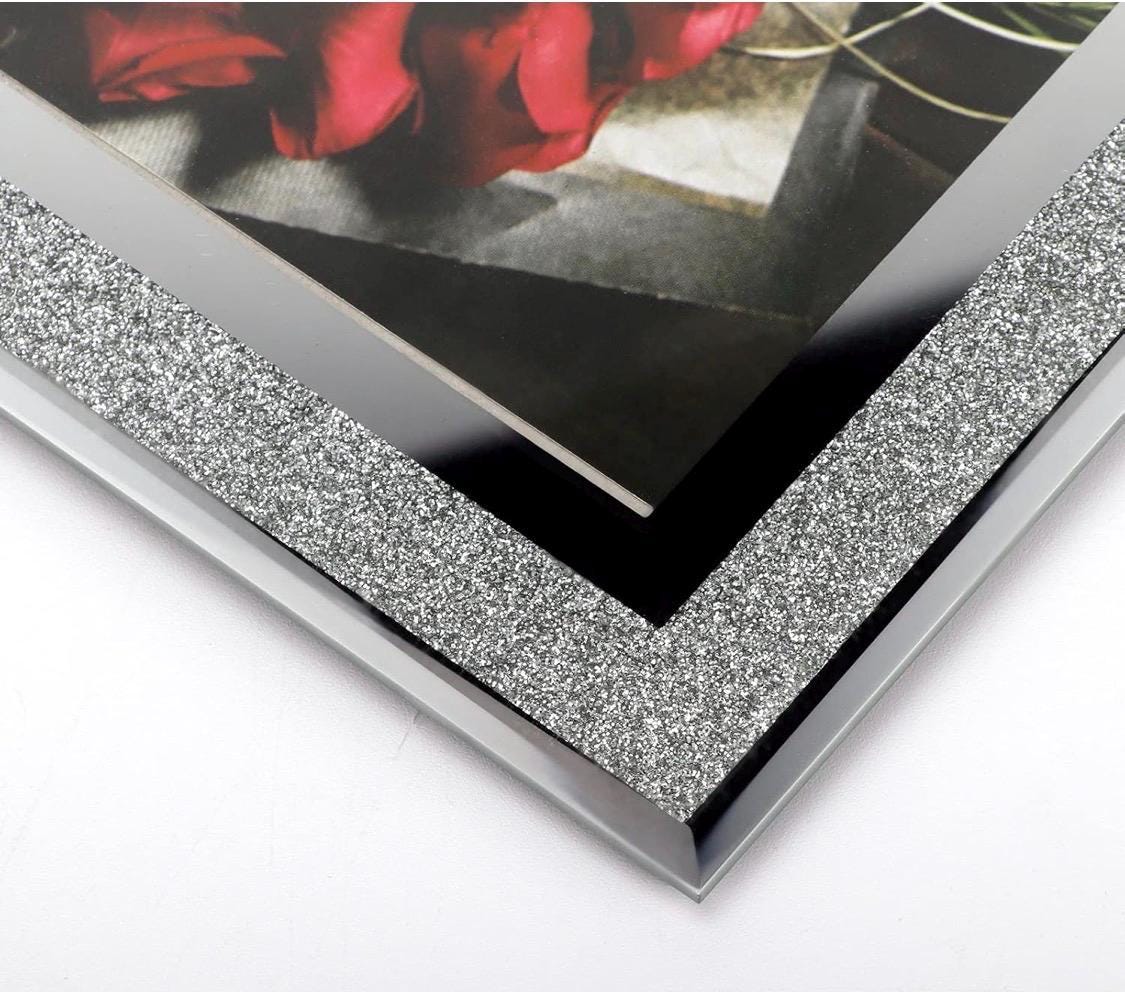 Personalized Photo “Better Late Than Ugly Woman Times Photo Newspaper Print Type with Glitter Silver Frame